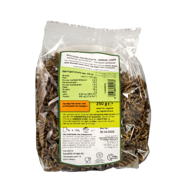 CASTAGNO økologisk linsepasta, 250g