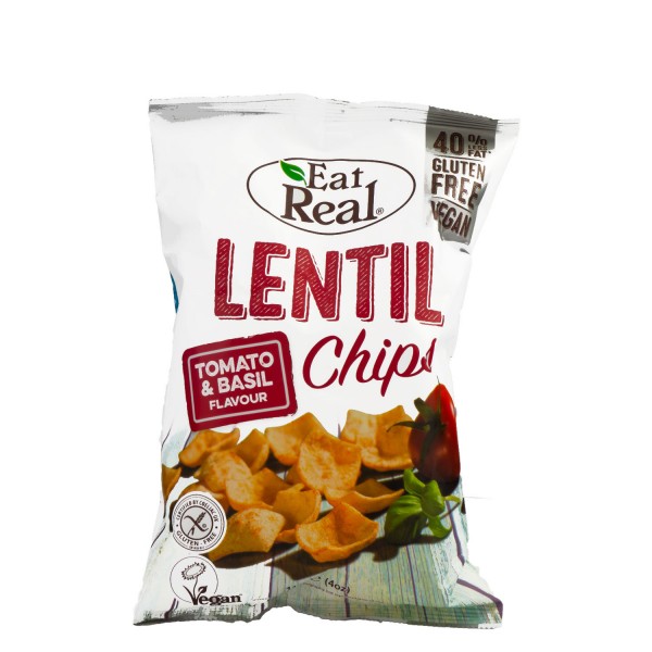 Eat Real lentil chips tomato & basil 113 gr