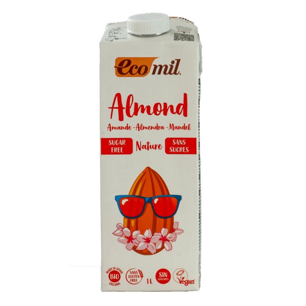 ECOMIL økologisk og sukkerfri mandelmelk, 1L