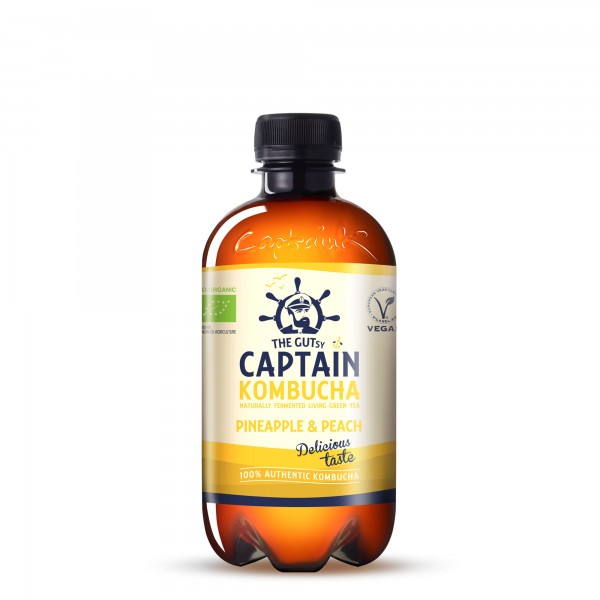 CAPTAIN KOMBUCHA pineapple & peach 400 ml