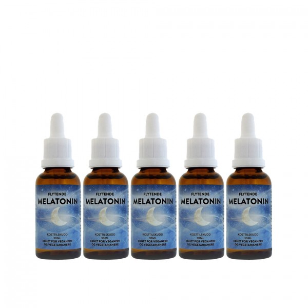 INFLUIDITY flytende melatonin, 5 x 30 ml