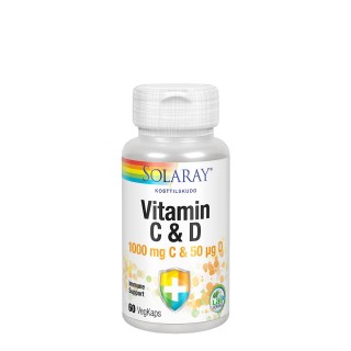 SOLARAY Vitamin C & D, 60 kpsl