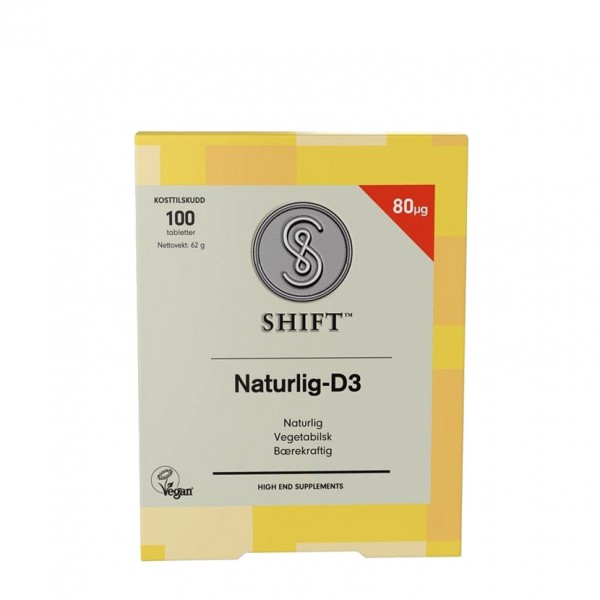 SHIFT SuperNaturlig D3 80 µg | Vegansk vitamin D med høy styrke