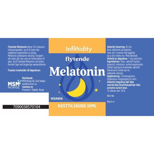 INFLUIDITY flytende melatonin, 30 ml