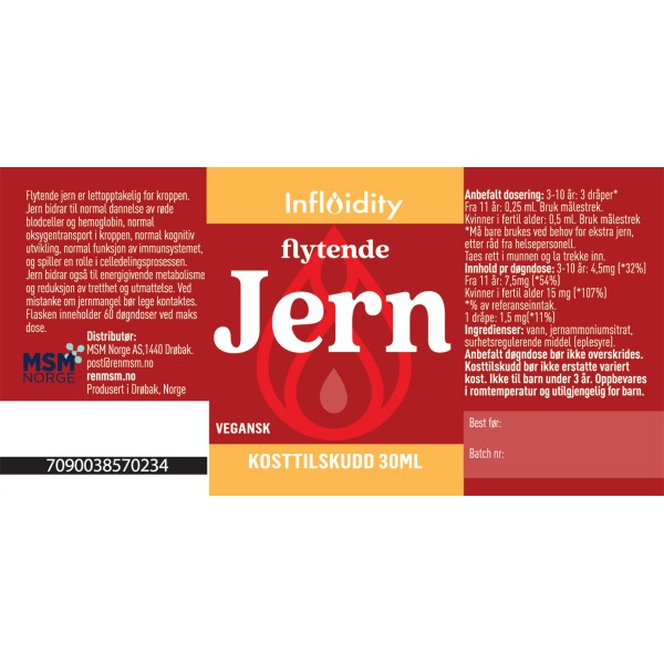 INFLUIDITY flytende jern 30 ml