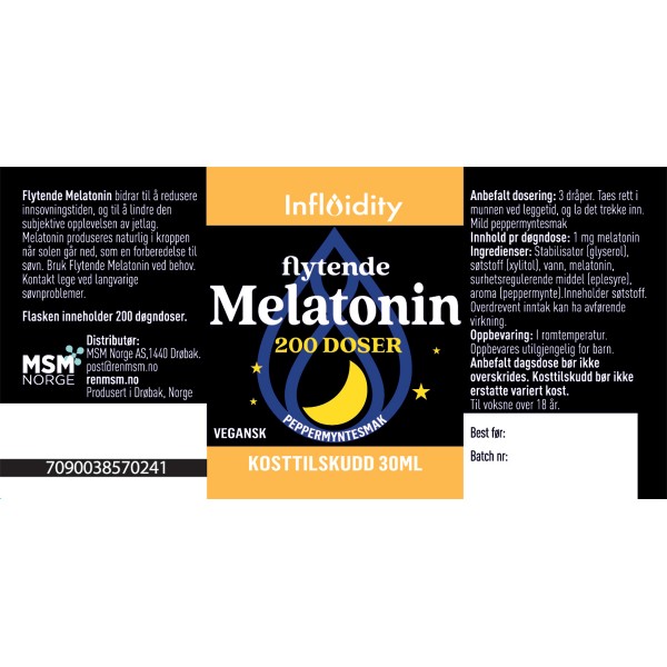 INFLUIDITY flytende melatonin – 200 doser