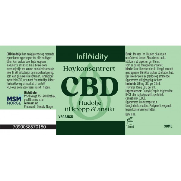 INFLUIDITY høykonsentrert CBD hudolje 30ml