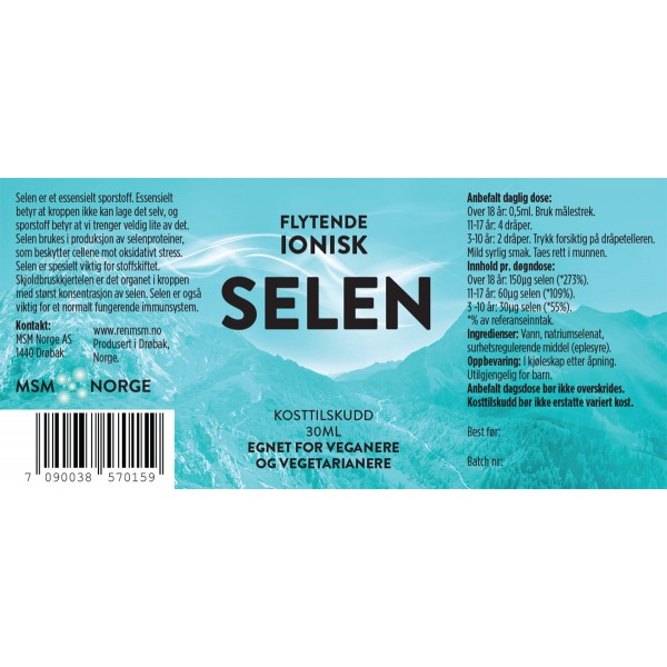 Flytende ionisk selen 30ml