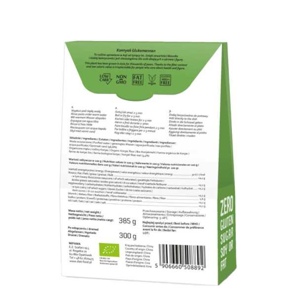 Shirataki nudler 300g – lavkarbo, kalorifattige og fiberrike
