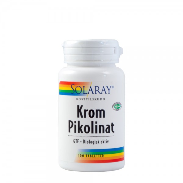 Solaray Krom Pikolinat, 100 tabletter