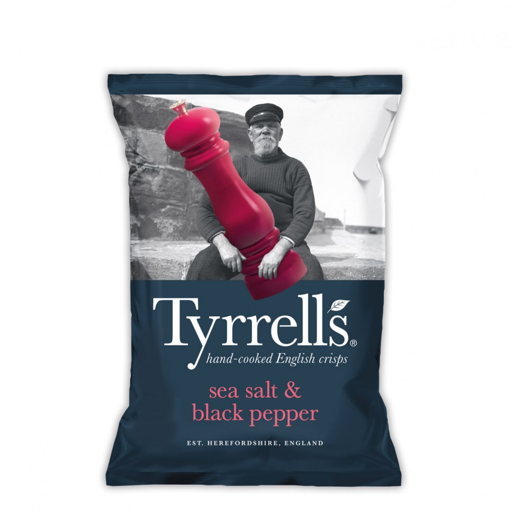 Tyrrell’s sea salt and black pepper chips 150 gram